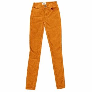 PAIGE Hoxton Ankle Petite Corduroy Marigold Designer Pants Sz 24 Women’s